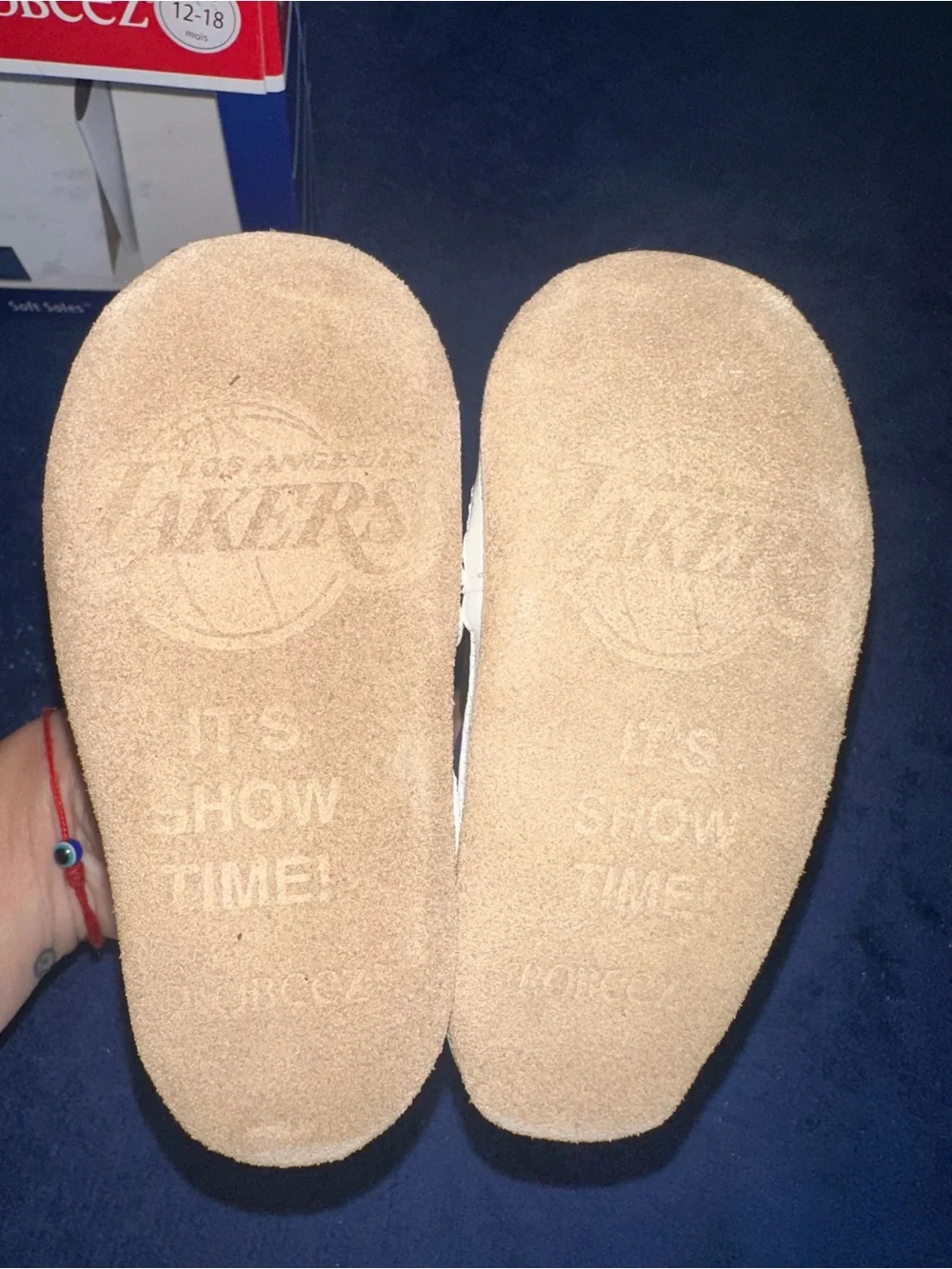 Robeez NBA LA Lakers Logo Soft Soles Baby Slip On Crib Shoes Size 12-18 NEW